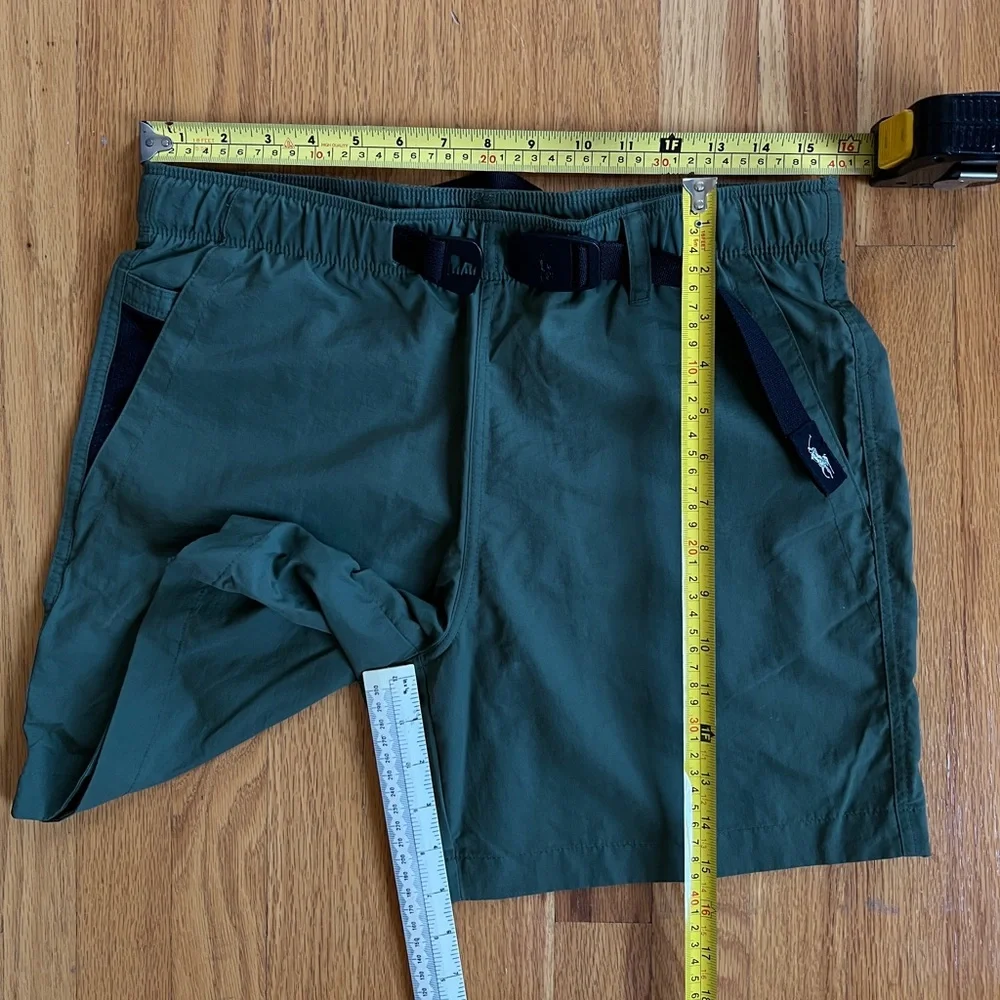 Polo Ralph Lauren Green Shorts Hiking pull on With belt men's S Water Resistant